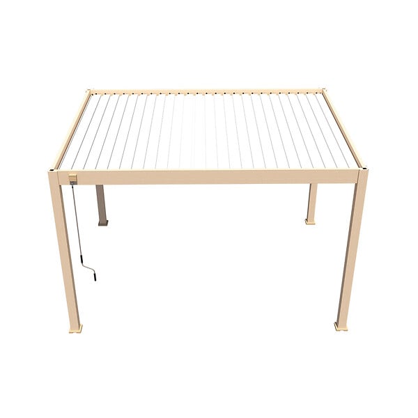 OMBREA - Pergola bioclimatique autoportante 3x4m bois et blanc - large