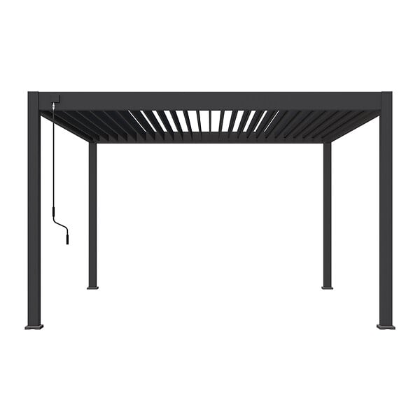 OMBREA - Pergola bioclimatique autoportante - Anthracite - 4x4m - large