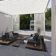 OMBREA - Pergola bioclimatique autoportante 4x4m - Blanc - vignette