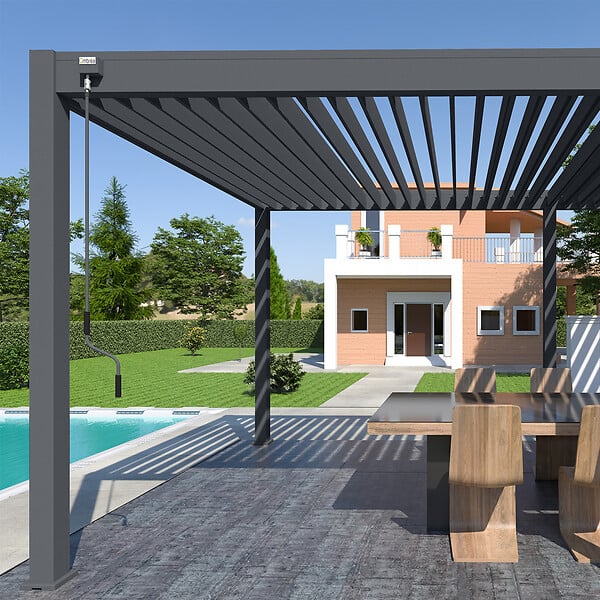 OMBREA - Pergola bioclimatique autoportante - Anthracite - 3x6m - large