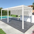 OMBREA - Pergola bioclimatique autoportante en aluminium Ombréa VS - Blanc - H.257xL.599xP.308cm - vignette