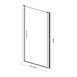 PLANETE BAIN - Porte de douche pivotante 70x190 cm aluminium chromé verre de sécurité 6 mm anticalcaire réversible - vignette