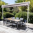 OVIALA - Store double pente avec coffre 3 x 4 m en aluminium écru  - Delgada - vignette