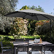 OVIALA - Parasol déporté 3x3m et 4 dalles à remplir acier gris - Genova - vignette