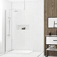 AURLANE - Paroi de Douche 100x200cm Verre Transparent - Profilé + Barre Plafond Chrome - FREEDOM 2 CHROMED - vignette