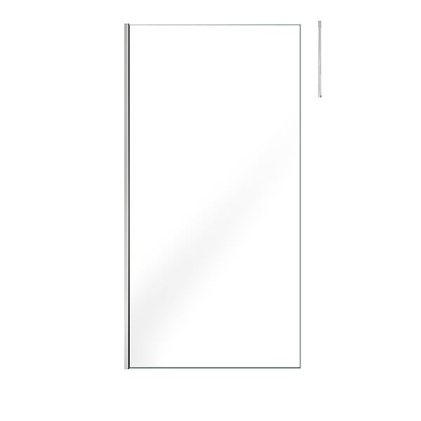AURLANE - Paroi de Douche 100x200cm Verre Transparent - Profilé + Barre Plafond Chrome - FREEDOM 2 CHROMED - large