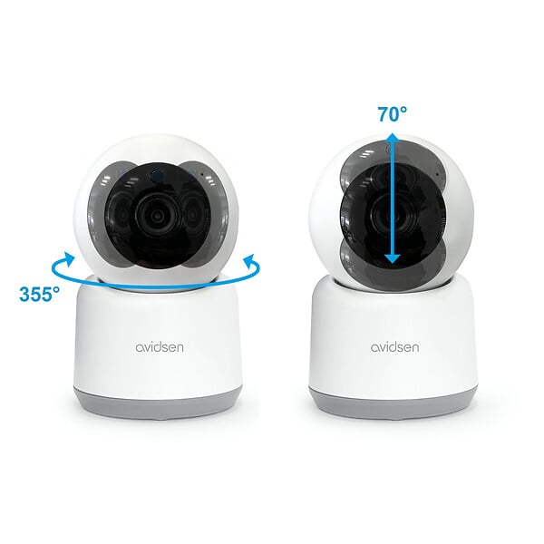 AVIDSEN - Caméra IP intérieure HomeCam 3 Blanc WiFi 360° - large