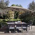 OVIALA - Parasol déporté 3x3m acier taupe - Genova - vignette