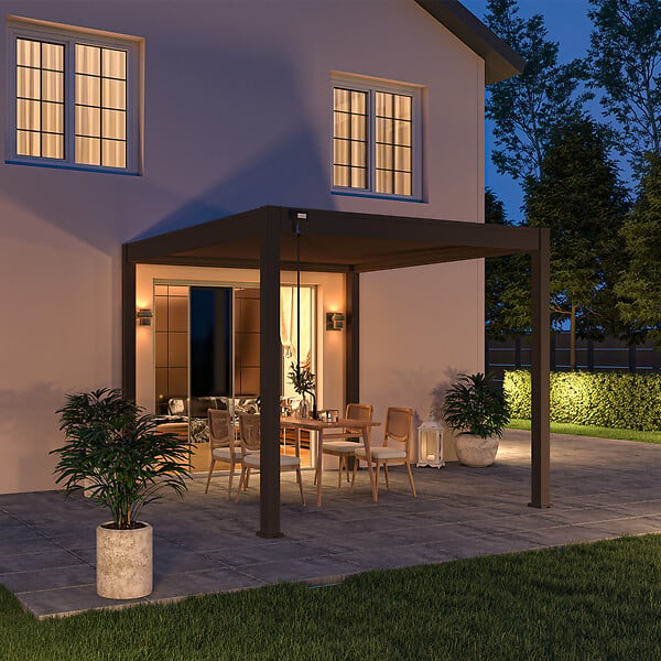 OMBREA - Pergola bioclimatique autoportante - Anthracite - 3x3m - large