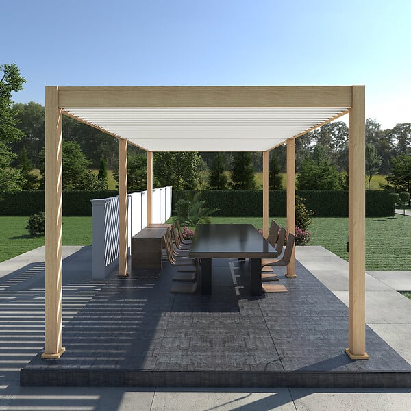OMBREA - Pergola bioclim. 3x6m bois et blanc OMBREA - large