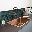ESSEBAGNO - Luisa évier 1 grande cuve seule 76x45 en inox cuivre brossé - vignette
