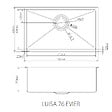 ESSEBAGNO - Luisa évier 1 grande cuve seule 76x45 en inox cuivre brossé - vignette