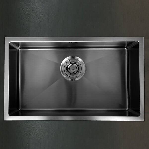 ESSEBAGNO - Luisa évier 1 grande cuve seule 76x45 en inox gris gun métal - large