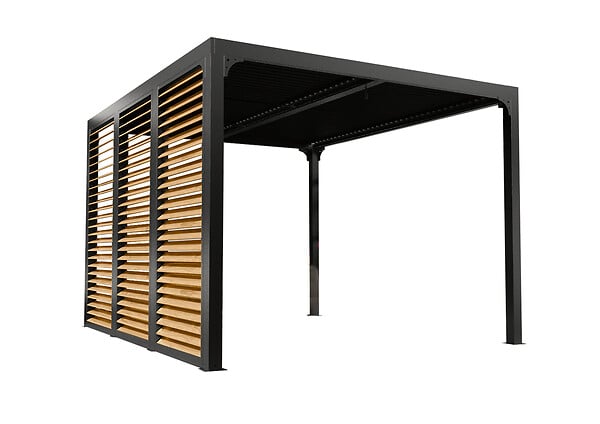 HABRITA - Pergola alu bioclimatique - Anthracite - L.360xH.231xP.300cm - large