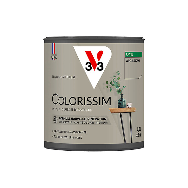 V33 PEINTURE - Peinture multi-supports satin Colorissim Argile kaki 0,5L - large