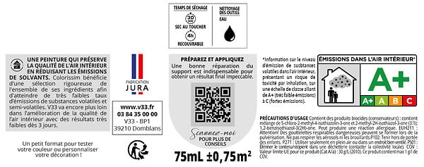 V33 PEINTURE - Peinture de finition Colorissi Mat Blanc - 75ml - large