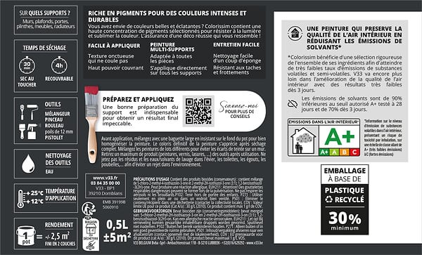 V33 PEINTURE - Peinture Colorissi mat Bois grisé 0L5 - large