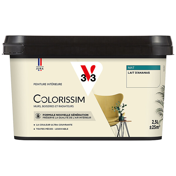 V33 PEINTURE - Peinture Colorissi mat Lait d'ananas 2L5 - large