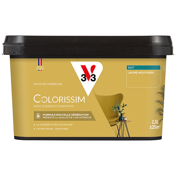 V33 PEINTURE - Peinture Colorissi mat Jaune moutarde 2L5 - large