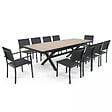OVIALA - Table extensible aluminium et céramique avec 10 chaises - Tivoli - vignette