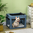PAWHUT - Sac de transport pliable pour chien chat - 2 poignées, 3 portes - dim. 69L x 51l x 51H cm - acier polyester bleu - vignette