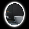 KLEANKIN - Miroir rond lumineux LED de salle de bain Ø 60 cm mural avec éclairage 3 couleurs interrupteur tactile système antibuée 29 W gris - vignette