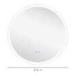 KLEANKIN - Miroir rond lumineux LED de salle de bain Ø 60 cm mural avec éclairage 3 couleurs interrupteur tactile système antibuée 29 W gris - vignette