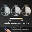 KLEANKIN - Miroir rond lumineux LED de salle de bain 70 cm avec éclairage interrupteur tactile système antibuée miroir mural LED à luminosité réglable 35 W gris - vignette