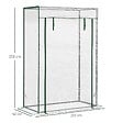 OUTSUNNY - Serre de Jardin serre à tomates 1L x 0,5l x 1,5H m porte zippée déroulante acier thermolaqué PVC haute densité 140 g/m² anti-UV - vignette