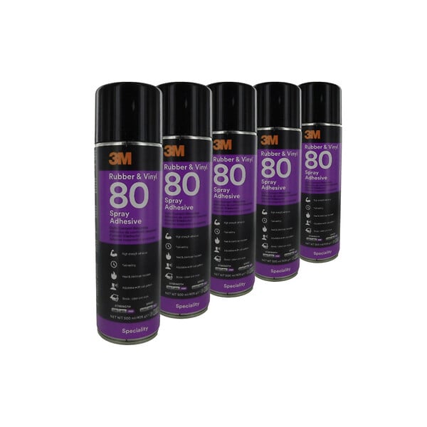 3M - Lot de 5 colles en aérosol 3M Scotch-Weld 80 néoprène - 500 ml - large