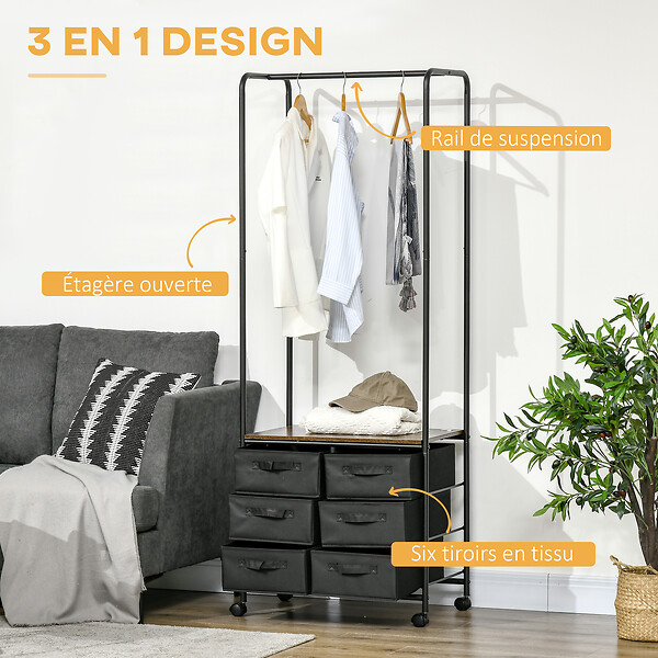 Tringle De Penderie Télescopique 58-98 Cm - Support 70 Kg, Ajustable Pour Armoire - Alliage Aluminium Noir