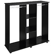 HOMCOM - Armoire penderie meuble de rangement mobile 6 roulettes 120L x 40l x 128H cm panneaux de particules aspect bois noir - vignette