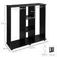 HOMCOM - Armoire penderie meuble de rangement mobile 6 roulettes 120L x 40l x 128H cm panneaux de particules aspect bois noir - vignette