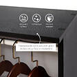 HOMCOM - Armoire penderie meuble de rangement mobile 6 roulettes 120L x 40l x 128H cm panneaux de particules aspect bois noir - vignette