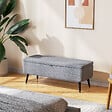 HOMCOM - Banc coffre de rangement 2 en 1 dim. 102L x 40l x 39H cm piètement acier noir tissu gris - vignette