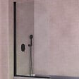 KASSANDRA - Pare-baignoire pivotant RITA profil noir mat 85 x 150 cm - vignette