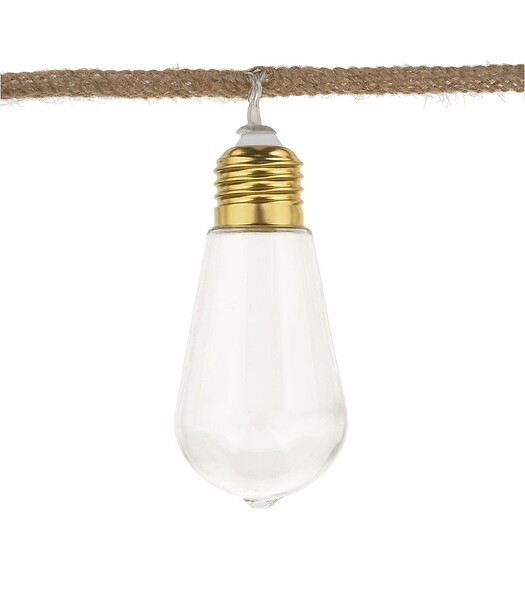 ATMOSPHERA - Guirlande décorative à piles 10 LED Ampoules sur Cable aspect Corde L 165 cm - large