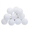 ATMOSPHERA - Guirlande décorative à piles 10 LED Boules en Coton Blanc D 6 x L 165 cm - vignette