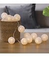 ATMOSPHERA - Guirlande décorative lumineuse 20 LED Boules en Coton Blanc D 6 x L 435 cm - vignette