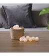 ATMOSPHERA - Guirlande décorative à piles 16 LED Boules en Coton Blanc D 3,5 x L 255 cm - vignette