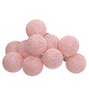 ATMOSPHERA - Guirlande décorative à piles 10 LED Boules en Coton Rose D 6 x L 165 cm - vignette