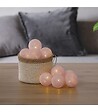 ATMOSPHERA - Guirlande décorative à piles 10 LED Boules en Coton Rose D 6 x L 165 cm - vignette