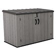 HABRITA - Coffre de jardin en résine PEHD - Gris - L.191xP.108xH.132cm - vignette