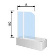 KASSANDRA - Pare-baignoire fixe et pivotant RITA 120 x 150 cm - vignette