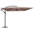 OVIALA - Parasol déporté 3x3m acier taupe - Genova - vignette