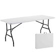 OVIALA - Table pliante 180 cm et 2 bancs pliables - REKKEM - vignette