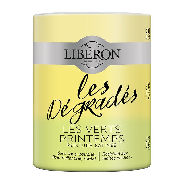 LIBERON - Peinture Les Dégradés Satin Les verts printemps 600ml - large