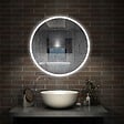 AICA SANITAIRE - LED rond miroir anti-buée de salle de bain Monochrome tactile 120x120cm - vignette