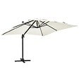 OVIALA - Parasol déporté inclinable et rotatif 3 x 3m en aluminium écru - Malaga - vignette