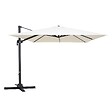OVIALA - Parasol déporté inclinable et rotatif 3 x 3m en aluminium écru - Malaga - vignette